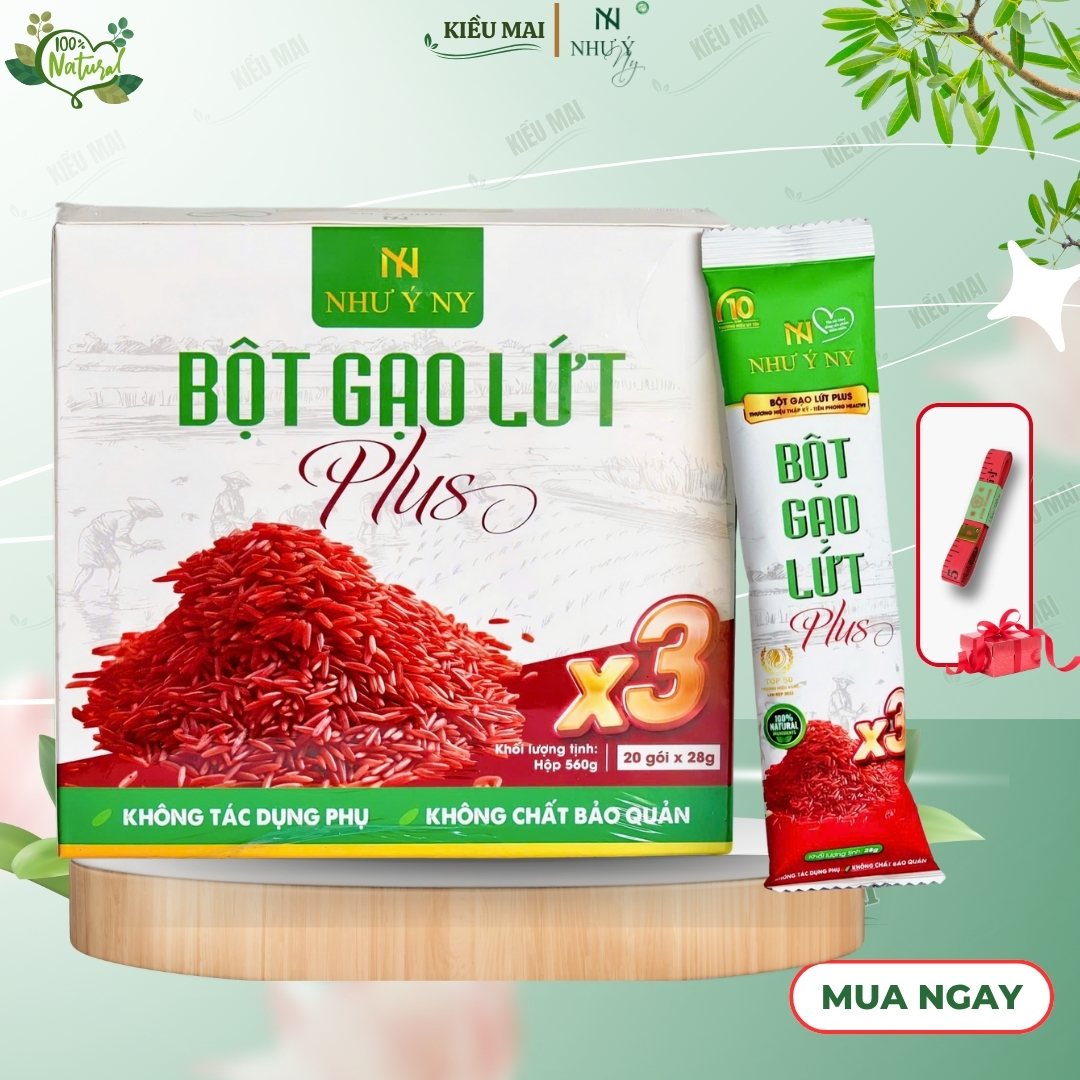 Bột gạo lứt Plus X3 hộp 20 gói